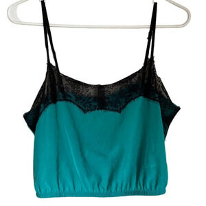 Free People Lace Trim Spaghetti Straps Cropped Top Size Boho Festival Wear XS